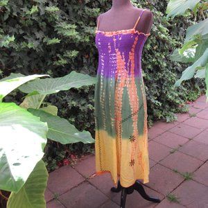 Sacred Threads Multi-Colored Tie Dyed Dress